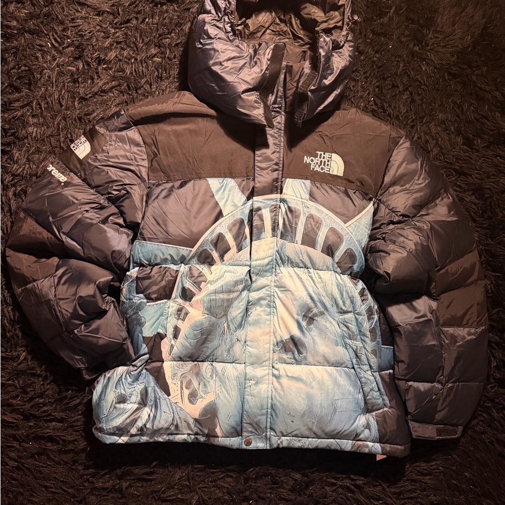 Supreme x North face Liberty state Black and Blue Puffer Jacket
